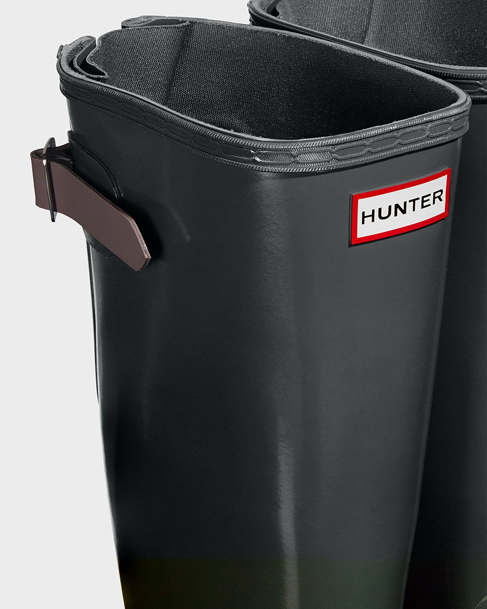 Galochas Altas Hunter Feminina Verdes Escuro/Roxo - Original Back Adjustable Gloss - 40JUGHOAT